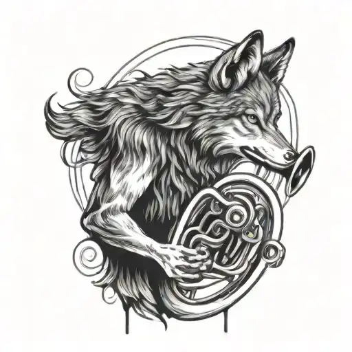 Wolf Playing The Mellophone