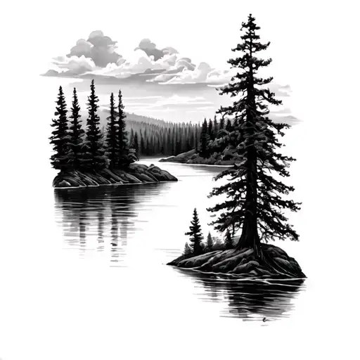 Midwest Forest By River