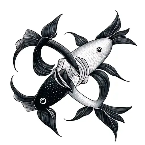 Gemini And Pisces Symbol Intertwined