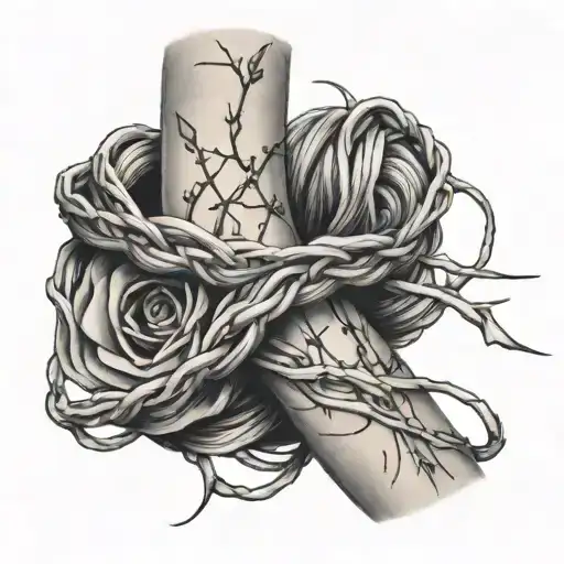 Feminine Country Barbed Wire Wrapped On Arm