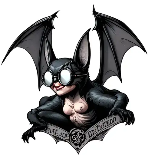Bat Wings With Round Glasses Perched Atop