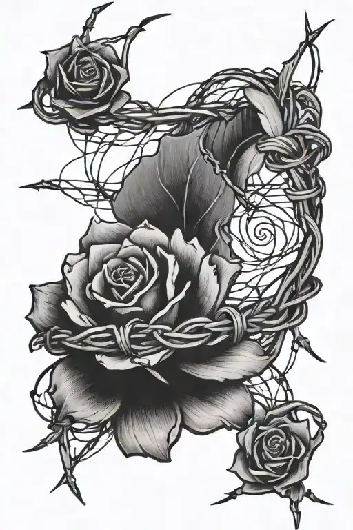 Feminine Country Barbed Wire Wrapped On Arm