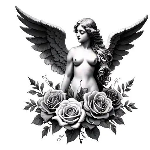 Angel With Roses