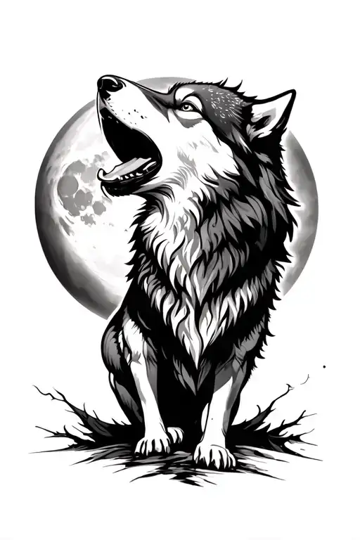 Wolf Howling At The Moon