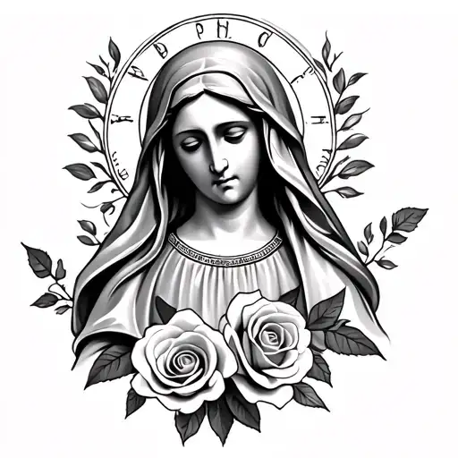 Mother Mary And Roses Sleeve