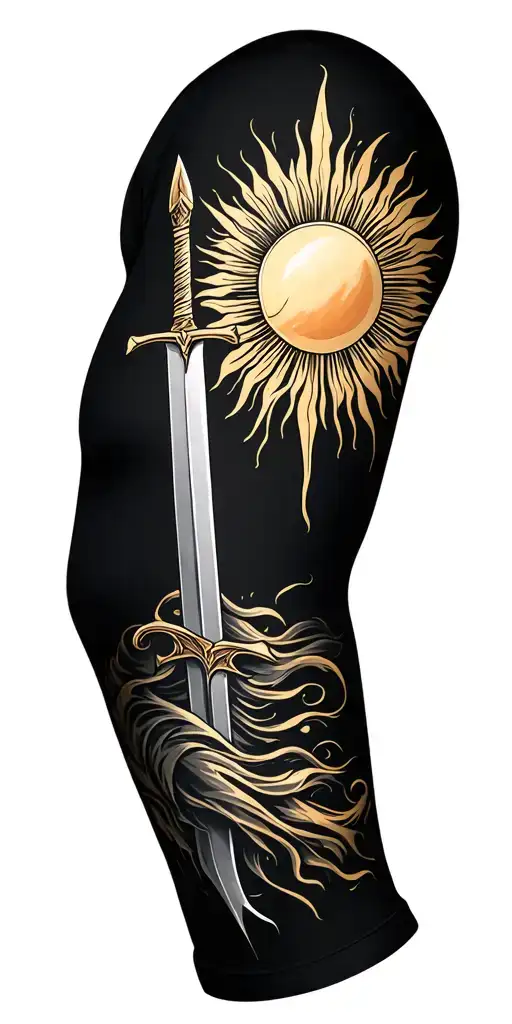 Arm Sleeve With Sun And Swords