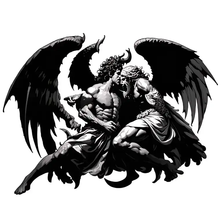 Saint Michael Fighting Satan