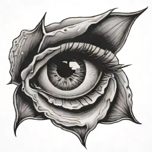 Womans Eye Inside Of A Big Rose