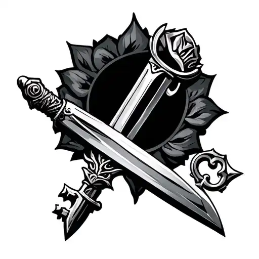 Tiny Key Incorporating A Dagger