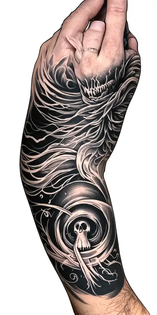 Blackout Arm Sleeve With Falling In Reverse Logo