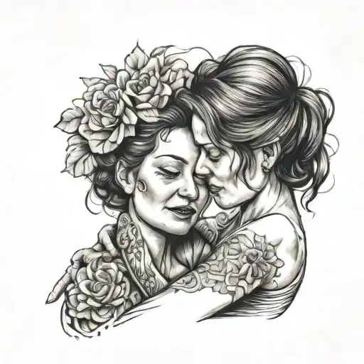 Mother Holding Her Daughter