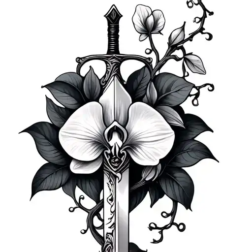 Sword With Orchid Vine Wrapping