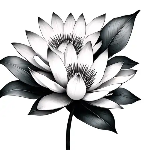 Snow Drop Flower And Water Lilies Intertwined