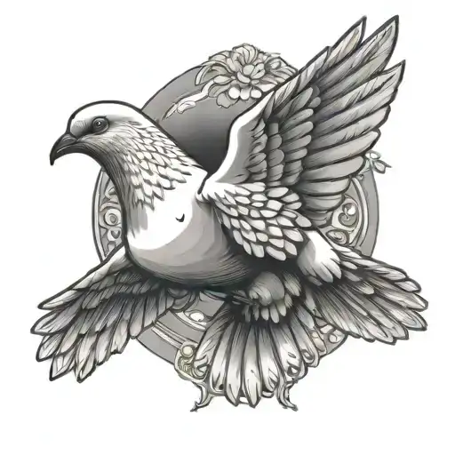 Open Wings Dove Flying