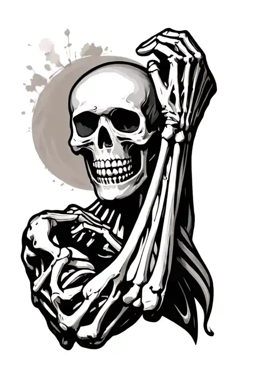 Skeleton Handa Holding Bicep
