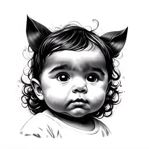 Button Nose Child Baby