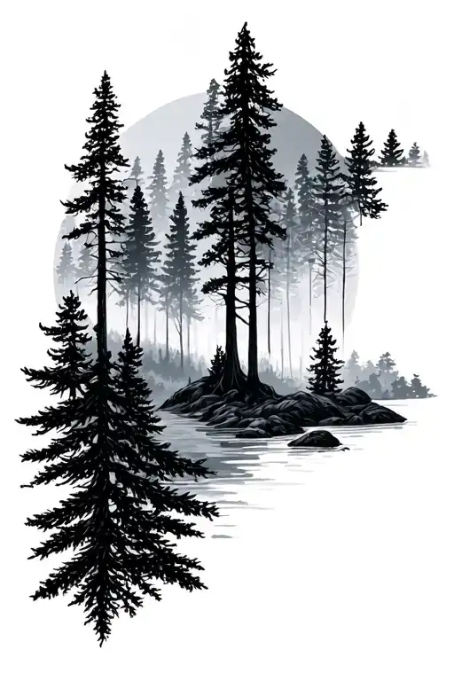 Sleeve Tatto Design With Forest