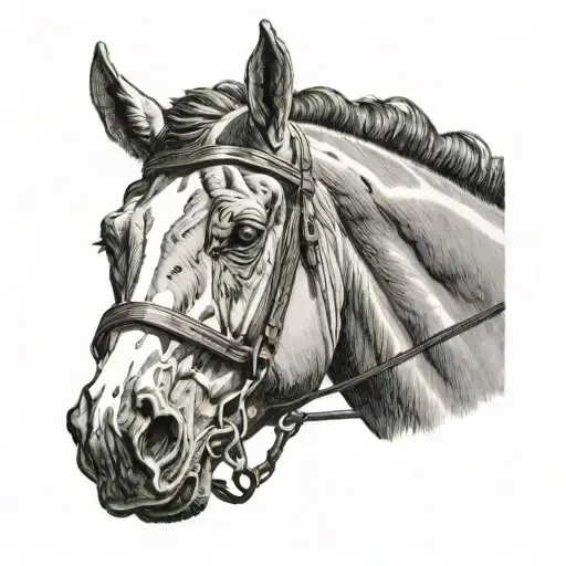 Race Horse Wearing Blinkers