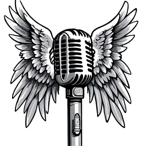 Microphone With Angel Wings
