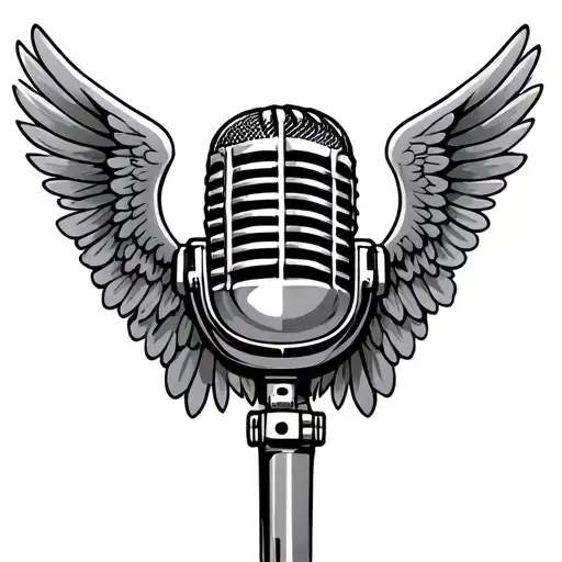 Microphone With Angel Wings