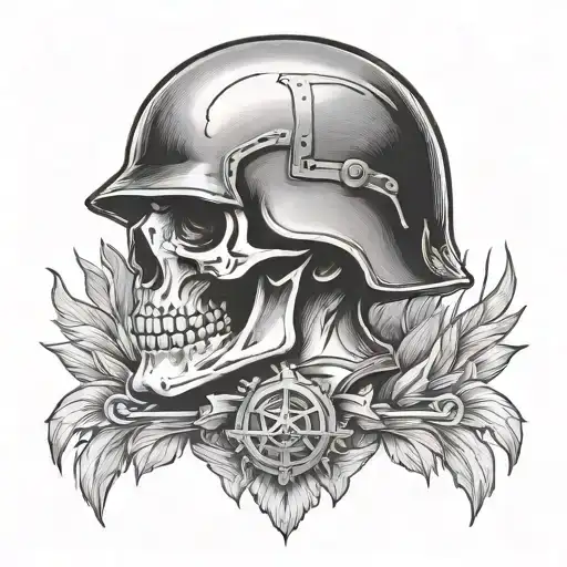 Wwii Soldier Face Half Skull
