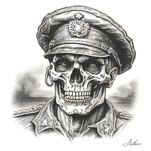 Wwii Soldier Face Half Skull Realism
