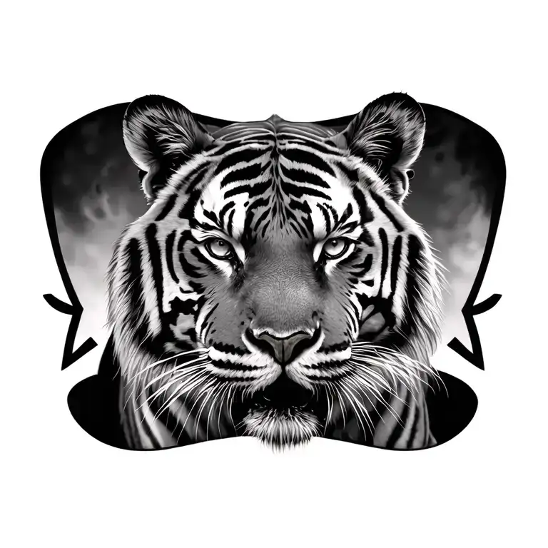 Realistic Tiger Emerging