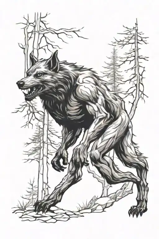 Werewolf In Forest