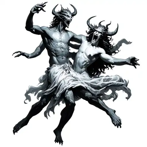 A Demon Dancing With A Saint