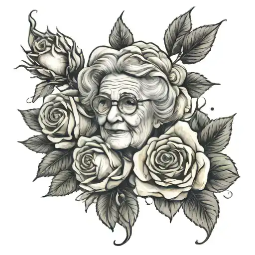 Roses And Grandma Marry Surrounded By Realistic