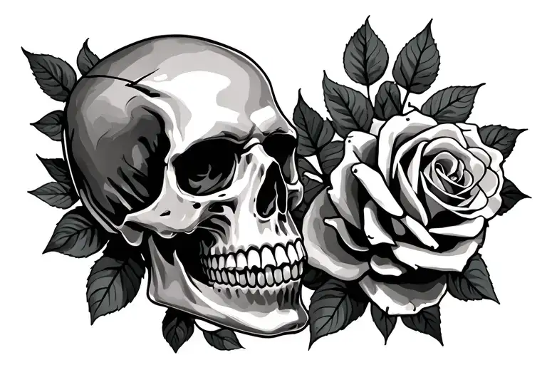 Skull And Roses Wrapped