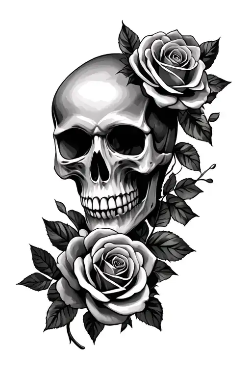 Skull And Roses Wrapped