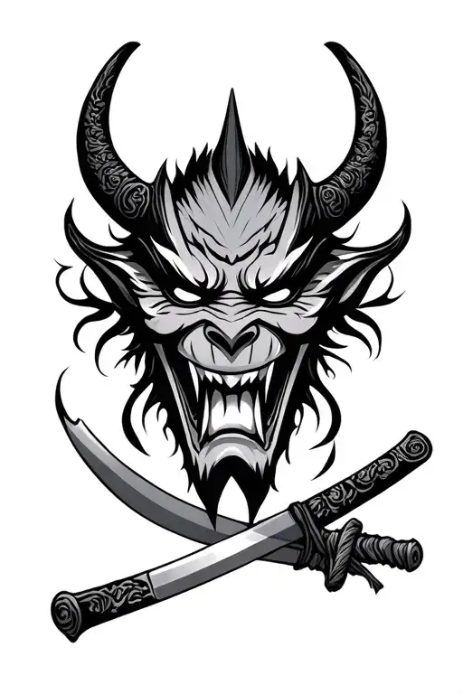 Oni Mask And Katana