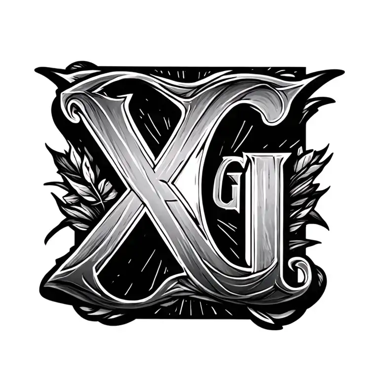A Creative Tattoo Design Combining Only The Letters X G L