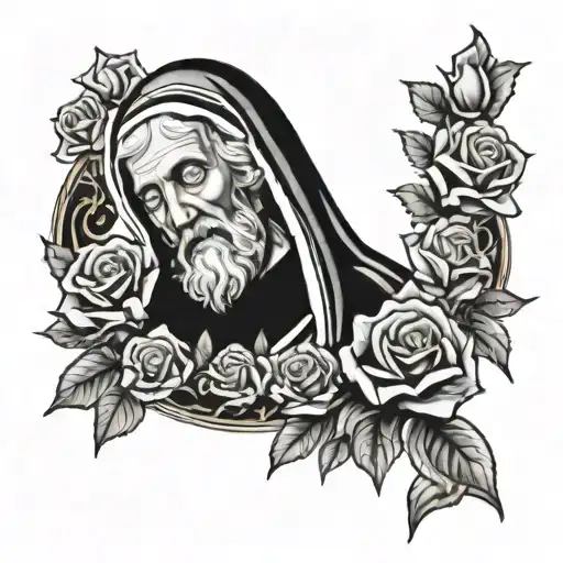 Tittle Grandma Marry With Roses Surrounding Jesus Stripped