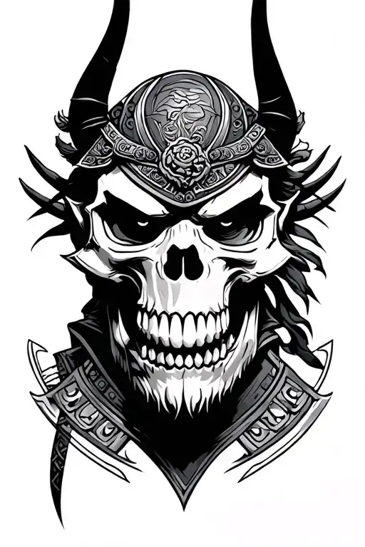 Samurai Demon Skull