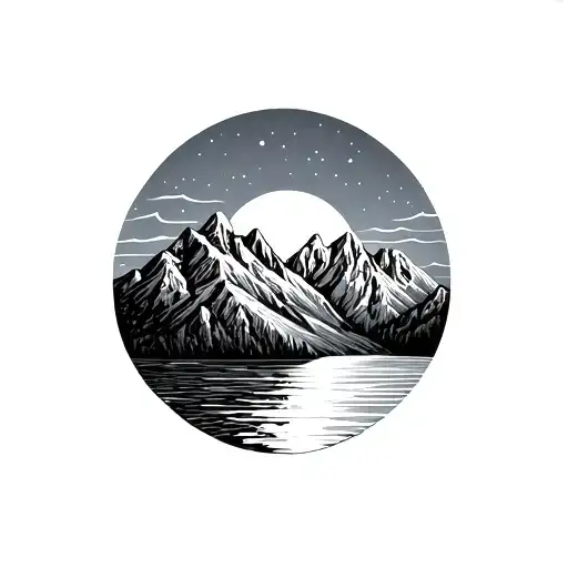 Sun Setting Mountains