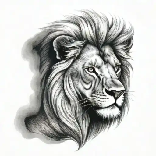 Lion Head Sad Old And Wise