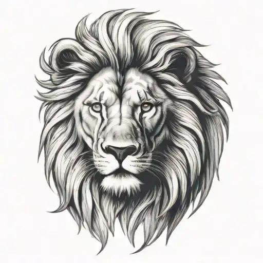 Lion Head Sad Old And Wise Big Majestic Mane