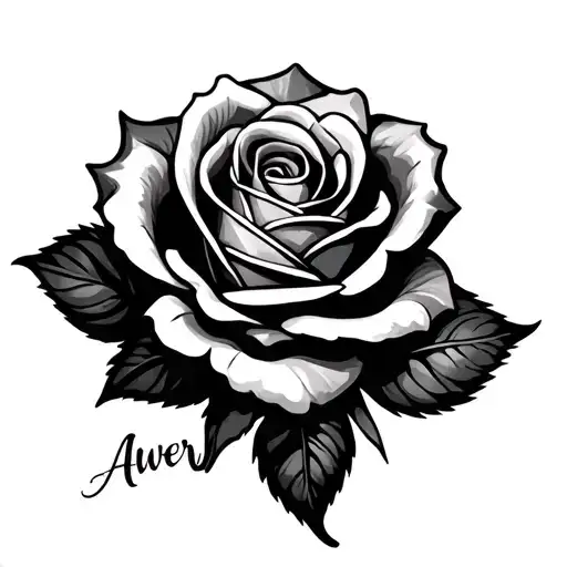 Rose With Awer Name Written