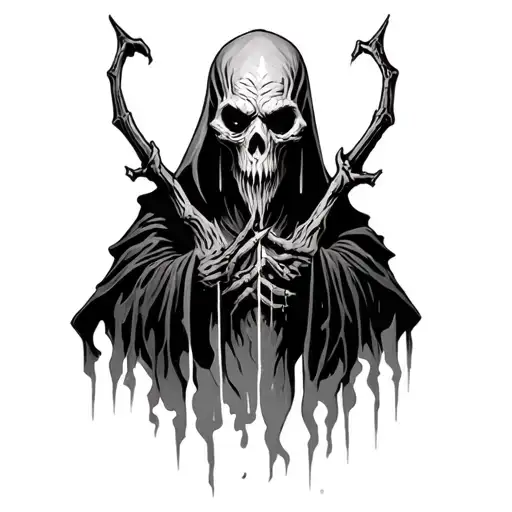 Elder Lich With Raising Shadows In The Background