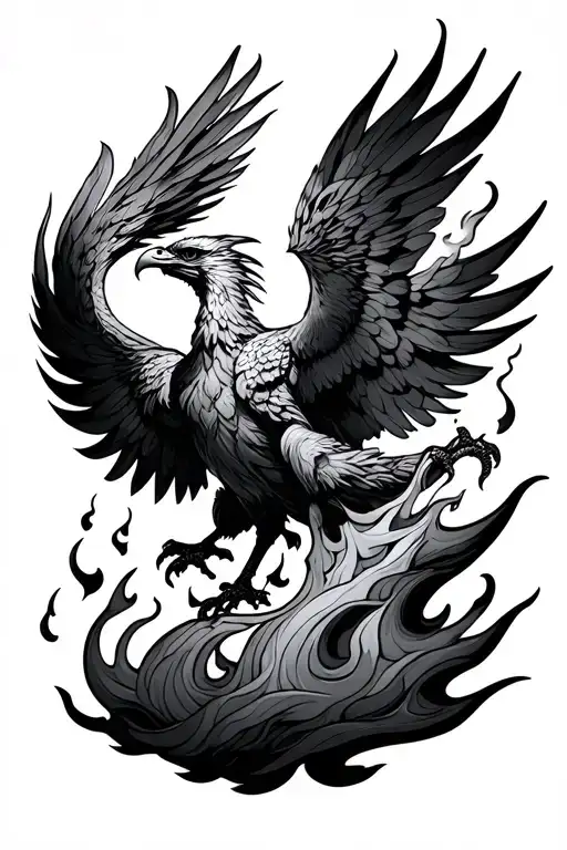 Phoenix Rising From Flames