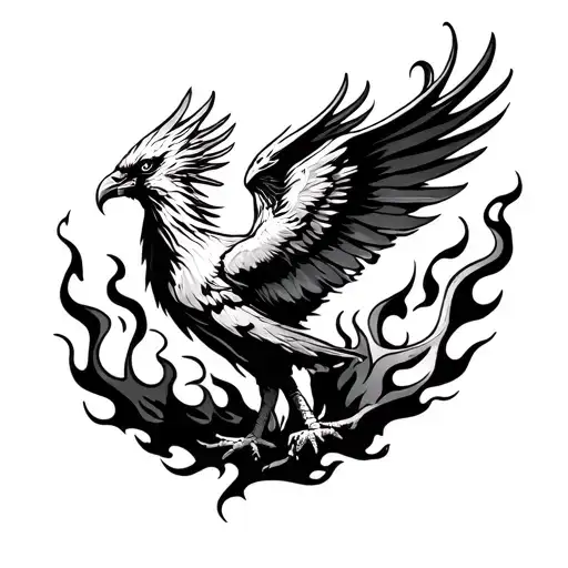 Phoenix Rising From Flames