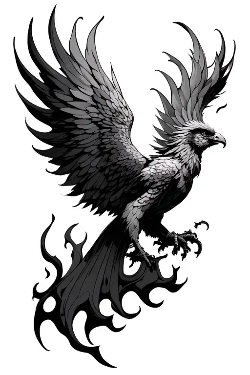 Phoenix Rising From Flames