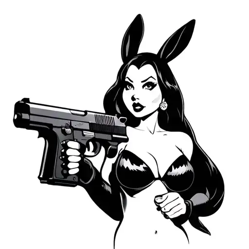 Jessica Rabbit Holding A Gun Firing