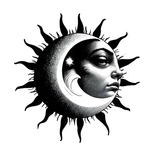 Half Sun Half Moon Sad Face