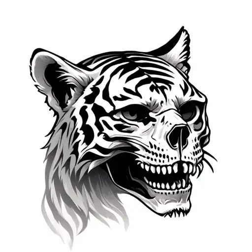 Skull With Tiger