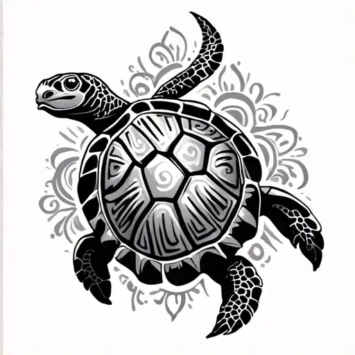 Tribal Turtle Tattoo Design