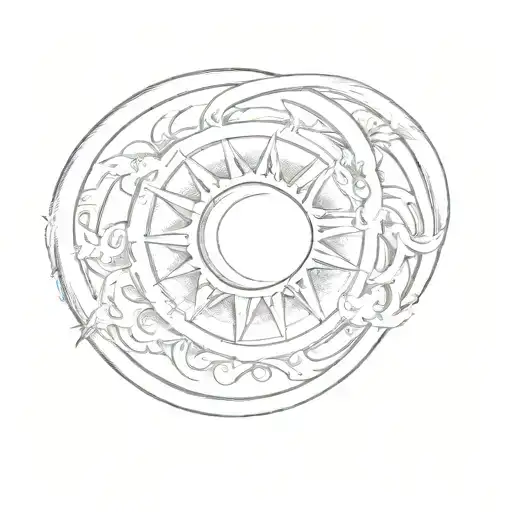 A Circle With A Sun In The Middle