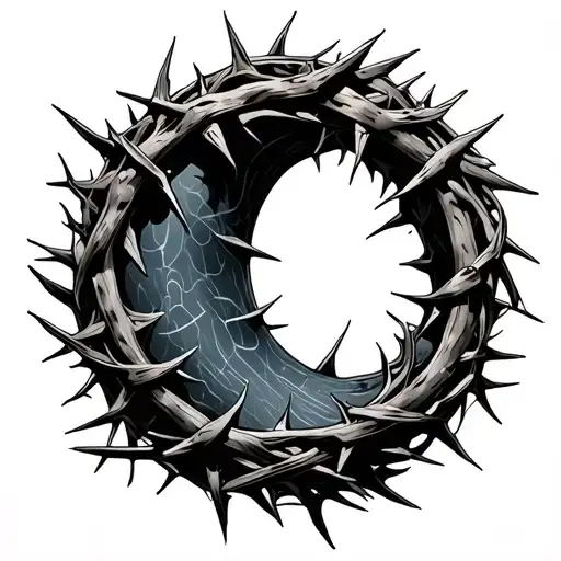 Semi Colon Crown Of Thorns Wrapped